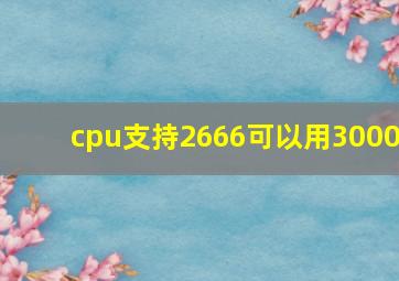 cpu支持2666可以用3000