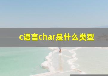 c语言char是什么类型