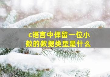 c语言中保留一位小数的数据类型是什么