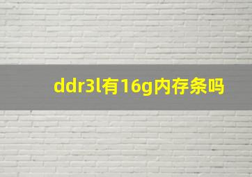 ddr3l有16g内存条吗