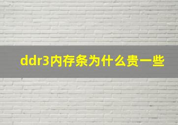 ddr3内存条为什么贵一些