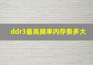 ddr3最高频率内存条多大