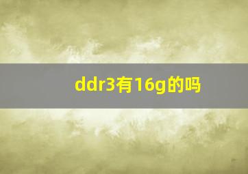 ddr3有16g的吗