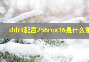 ddr3配置256mx16是什么意思