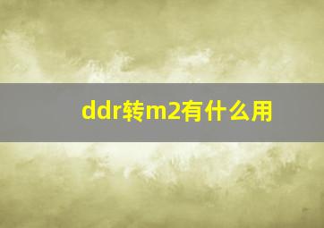 ddr转m2有什么用