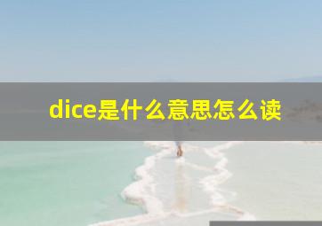 dice是什么意思怎么读