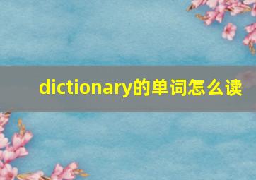 dictionary的单词怎么读