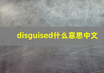 disguised什么意思中文