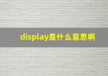 display是什么意思啊