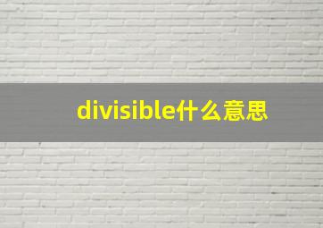 divisible什么意思