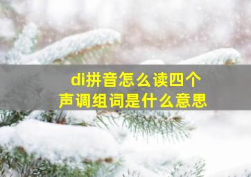 di拼音怎么读四个声调组词是什么意思