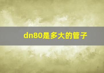 dn80是多大的管子