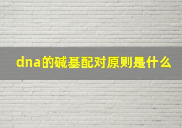 dna的碱基配对原则是什么