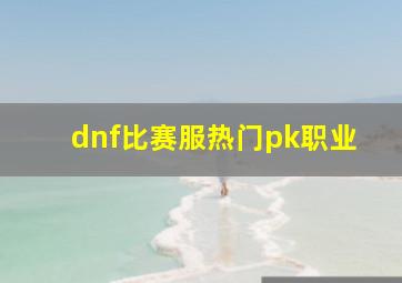 dnf比赛服热门pk职业