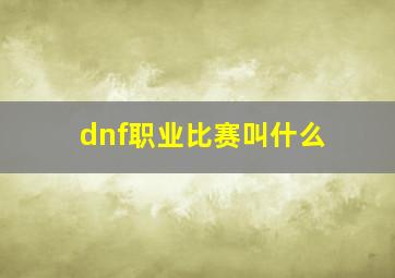 dnf职业比赛叫什么