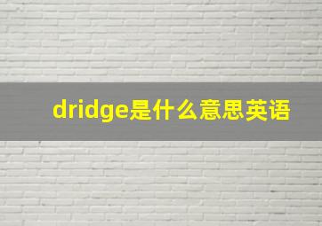 dridge是什么意思英语