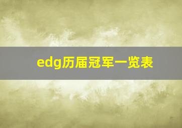 edg历届冠军一览表