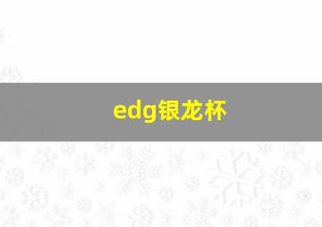 edg银龙杯