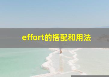 effort的搭配和用法