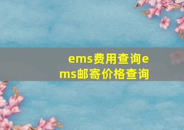 ems费用查询ems邮寄价格查询