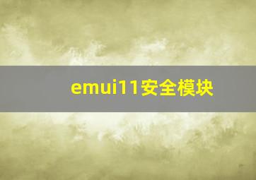 emui11安全模块