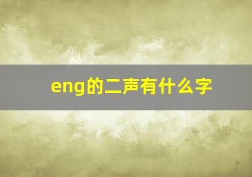 eng的二声有什么字