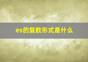 es的复数形式是什么