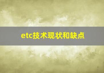 etc技术现状和缺点