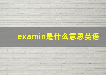 examin是什么意思英语