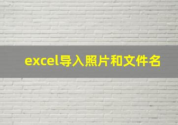 excel导入照片和文件名