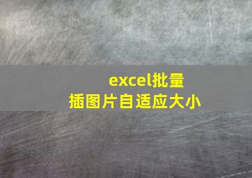 excel批量插图片自适应大小