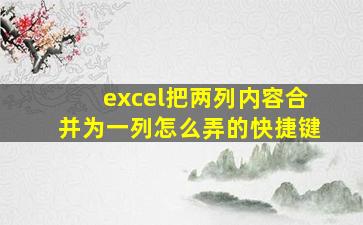 excel把两列内容合并为一列怎么弄的快捷键