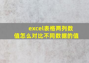 excel表格两列数值怎么对比不同数据的值