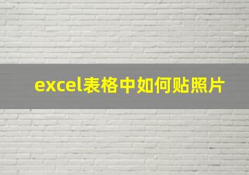 excel表格中如何贴照片