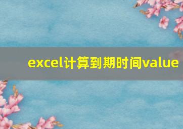 excel计算到期时间value