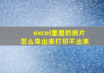 excel里面的照片怎么导出来打印不出来