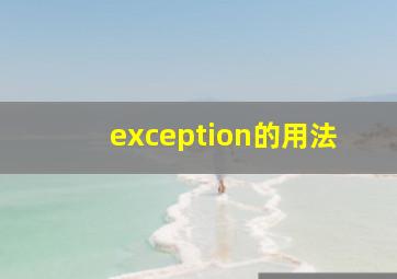 exception的用法