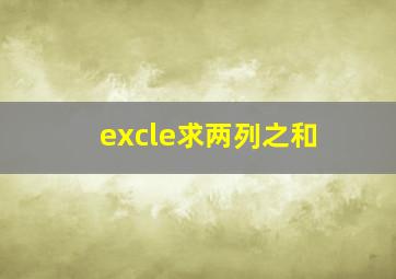 excle求两列之和