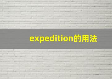 expedition的用法