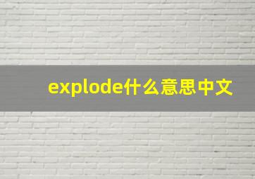 explode什么意思中文