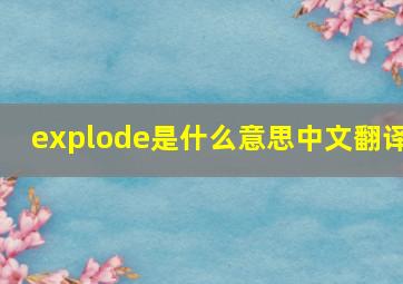 explode是什么意思中文翻译