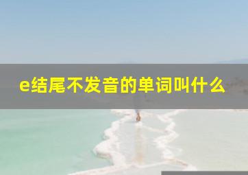 e结尾不发音的单词叫什么