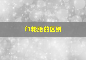 f1轮胎的区别