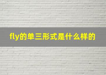 fly的单三形式是什么样的