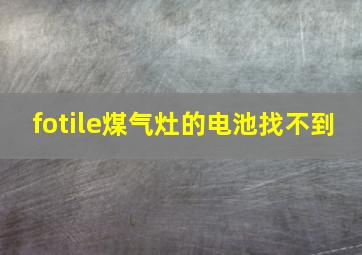 fotile煤气灶的电池找不到