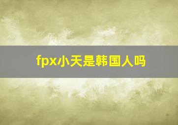 fpx小天是韩国人吗