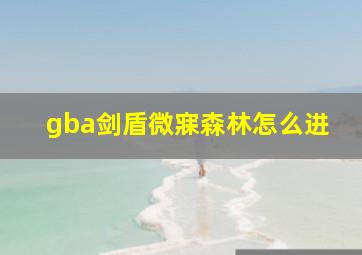 gba剑盾微寐森林怎么进