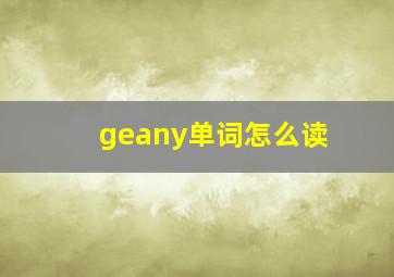 geany单词怎么读