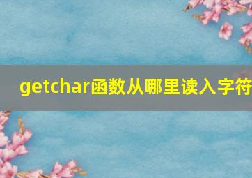 getchar函数从哪里读入字符