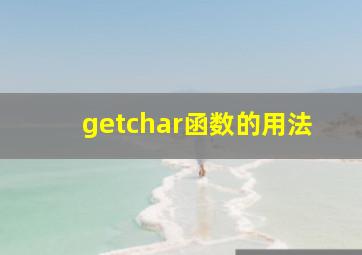 getchar函数的用法